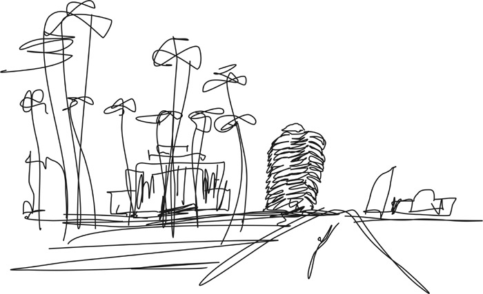 Desenho Prédio Niemeyer Praça Liberdade